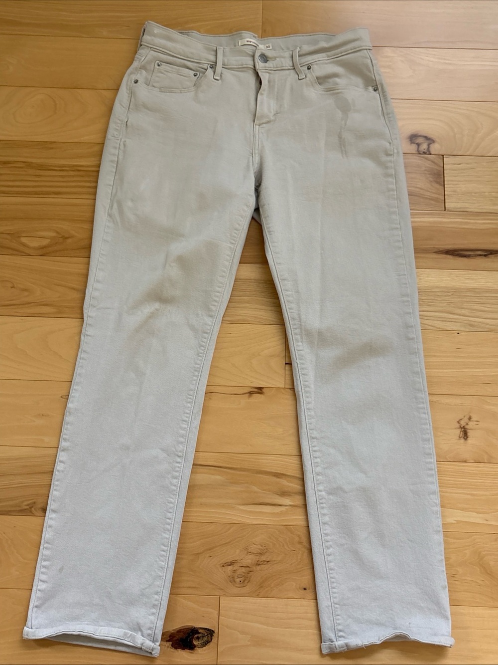 Levi's 505 Straight-Leg Jeans in Light Cream Classic Fit Size 30x32